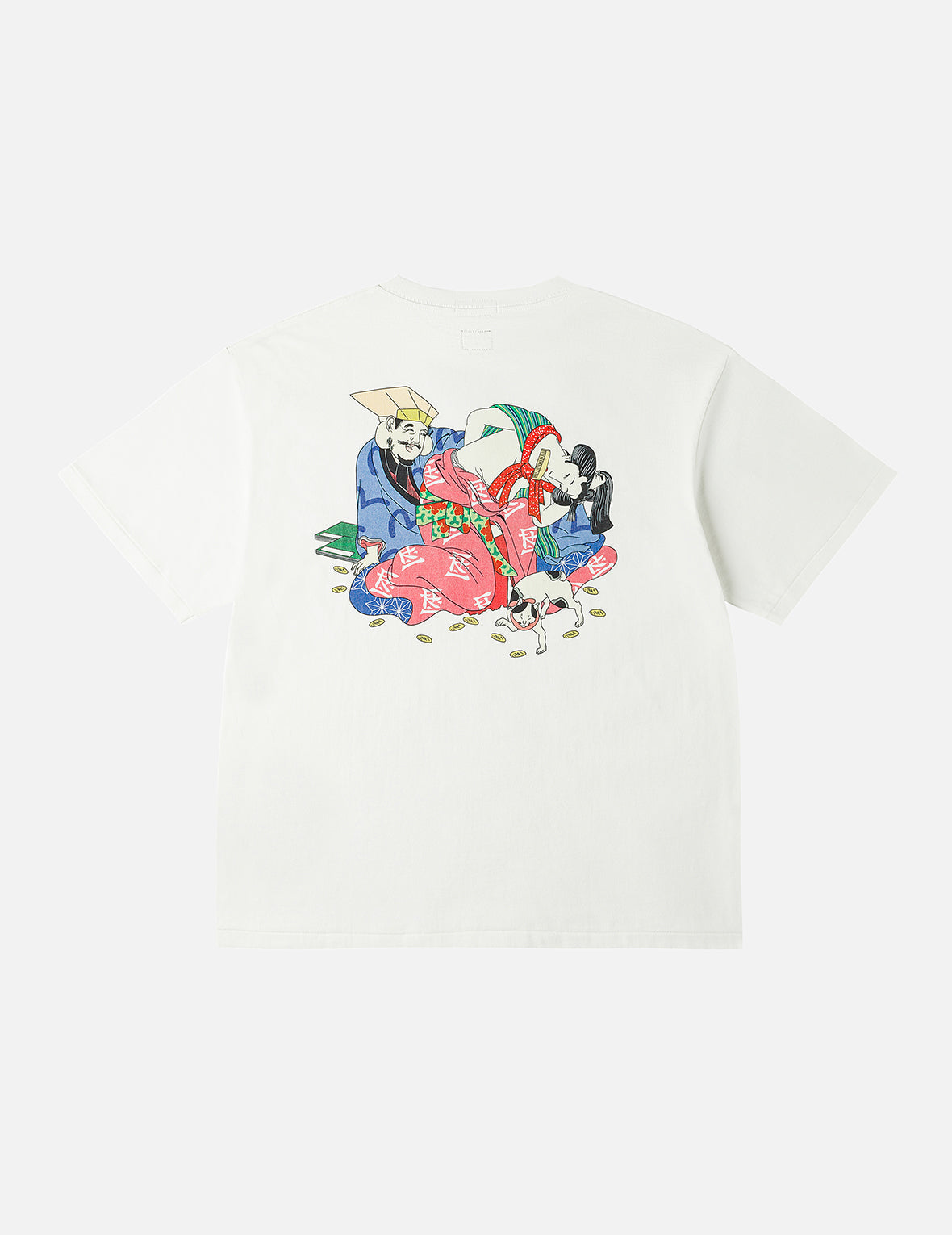 EVISU X F-LAGSTUF-F 春画と小判 カモメプリント レギュラーフィット Tシャツ - 白